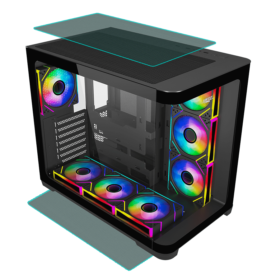 کیس گیمینگ اوست GT-AQ18-MB — نمای نزدیک 7
