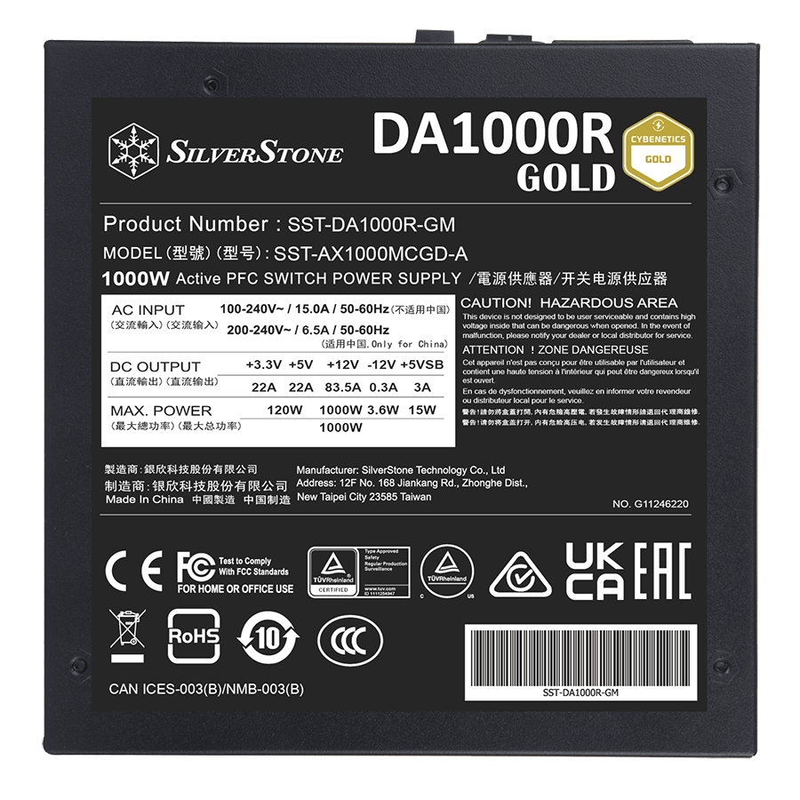 منبع تغذیه سیلوراستون DA1000R-GM — نمای نزدیک 4