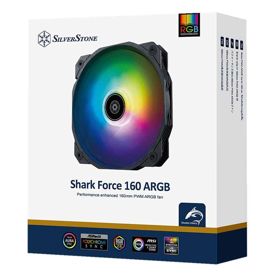فن کیس سیلوراستون Shark Force 160 ARGB — نمای نزدیک 6